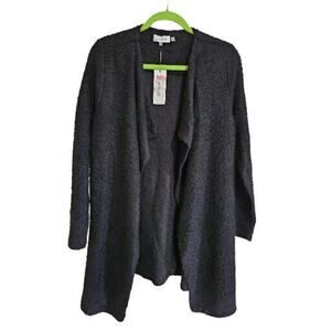 NWT Calvin Klein Open Front Black Cardigan Sweater Small